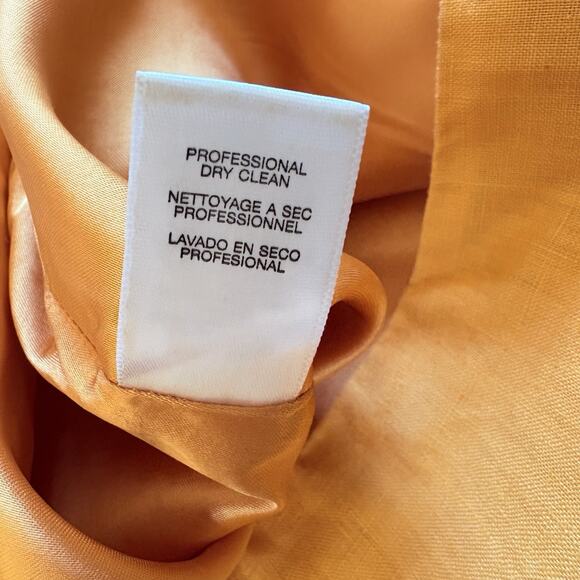 MICHAEL KORS Embroidered Floral Eyelet Linen Skirt | Size 14 Yellow Lined Boho - Picture 8 of 10